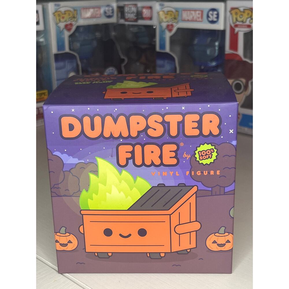 Lil Dumpster Fire Vinyl Figure Magical Pumpkin Trash Glow in the Dark Exclusive